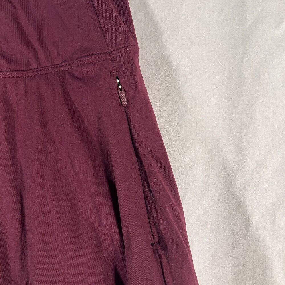 Calia Mini Skirt Women's XS Burgundy Pull On Lined Elastic Side Zip Pockets - Picture 2 of 9